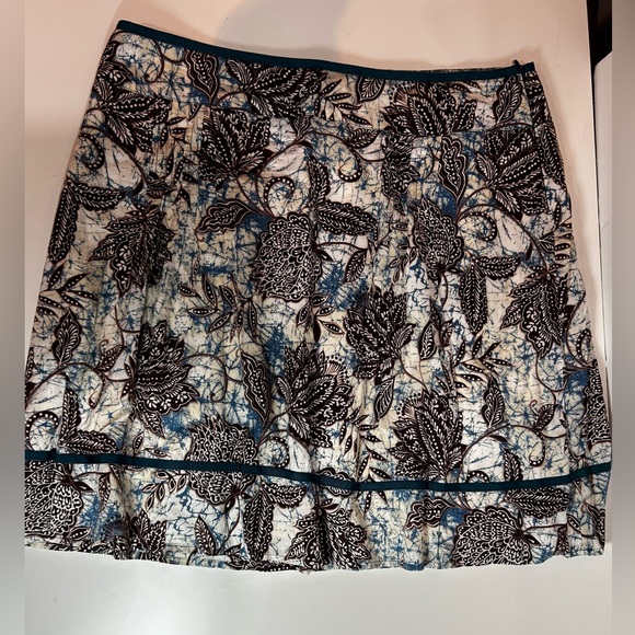 Ladies Tribal boho cotton skirt. Blue & brown floral print. Size 16 - Picture 3 of 9